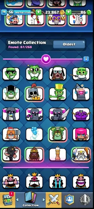 CR501 KT 15 LV56 | 11300 Trophies | 2 Evolutions | 56 Max Level Cards | 10 Elite Level 15 Cards | 120/121 Cards | 87 Emotes | 150 Gems